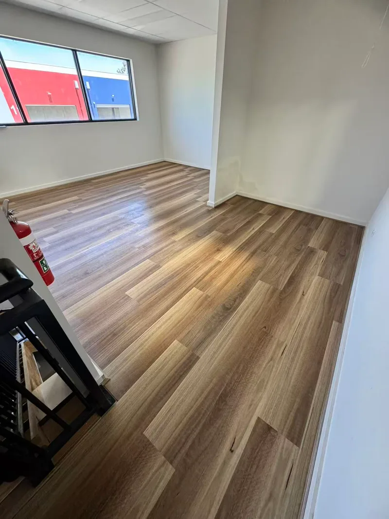 Completed timber floor seen from the doorway
