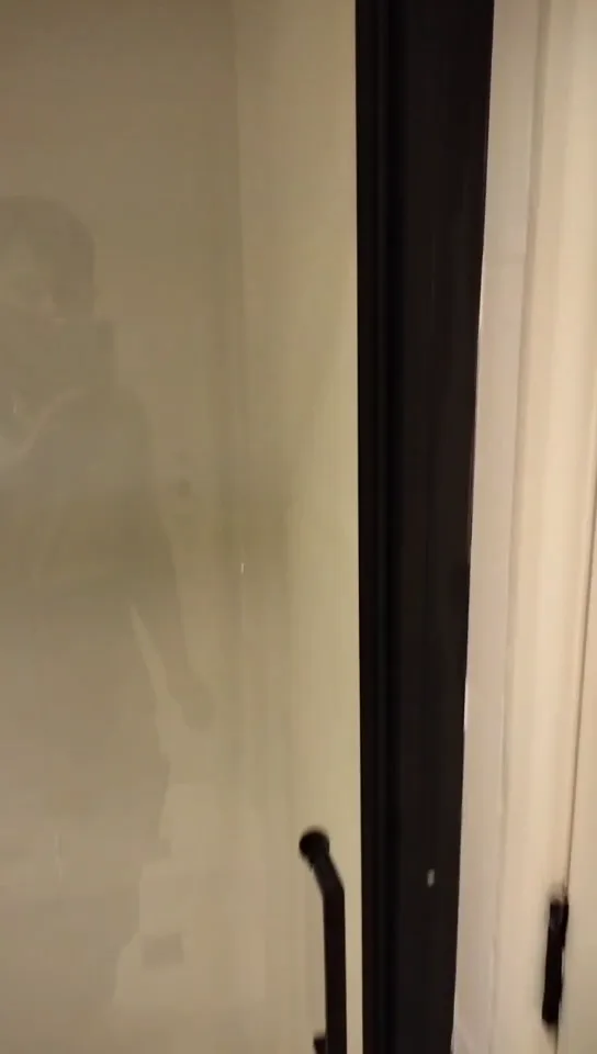 Dark shower-screen frame beside wall tiles in the North Terrace finishing video